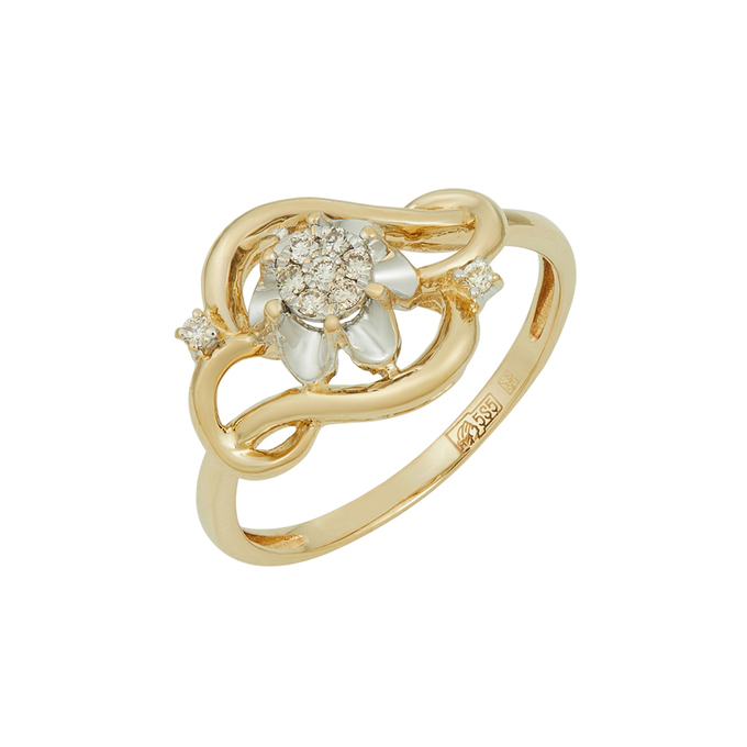 Кольцо из золота 585 пробы c бриллиантами