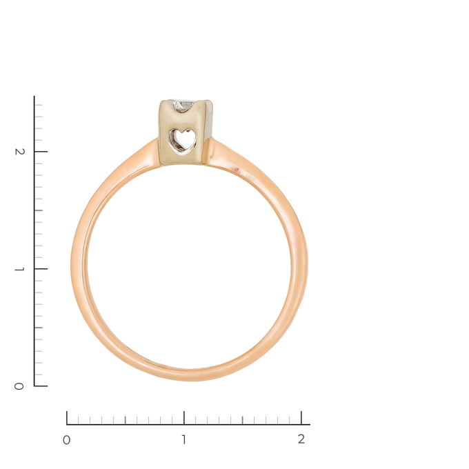 Кольцо из золота 585 пробы c 1 бриллиантом, Л 2809 7460 за 17940