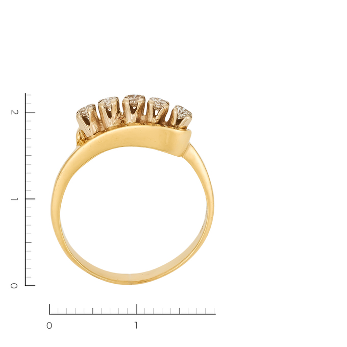 Кольцо из комбинированного золота 750 пробы c 5 бриллиантами, Л 0616 1727 за 38850