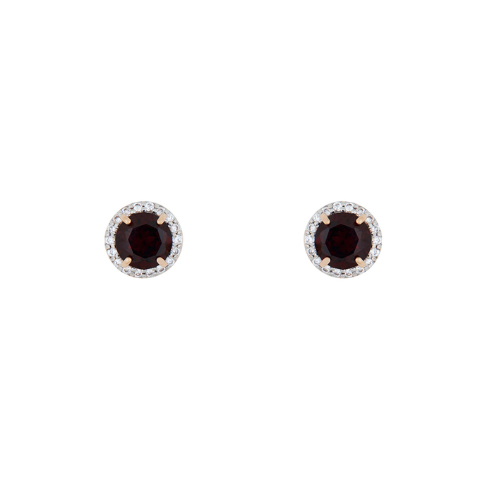 Серьги из золота 585 пробы c гранатами и фианитами, Л 4709 5648 за 12800