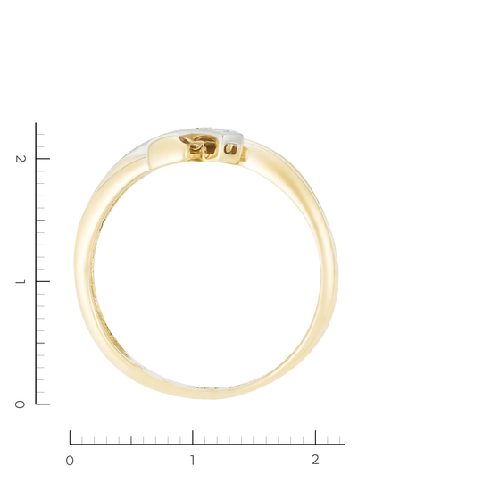 Кольцо из комбинированного золота 750 пробы c 3 бриллиантами, Л48069067 за 35920