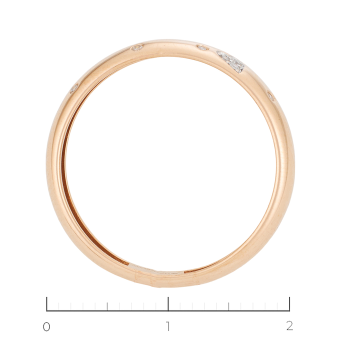 Кольцо из красного золота 585 пробы c 14 бриллиантами, Л 1115 6437 за 20400