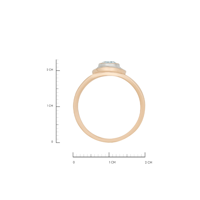 Кольцо из золота 585 пробы c топазом и фианитами, Л 3013 8736 за 32480