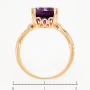 Кольцо из красного золота 585 пробы c 18 бриллиантами и 1 аметистом Л09101400 фото 4
