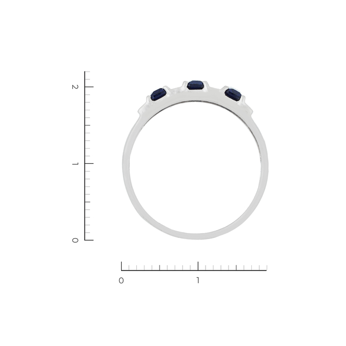 Кольцо из золота 585 пробы c 8 бриллиантами и 3 синт. сапфирами, Л 2413 4096 за 22320