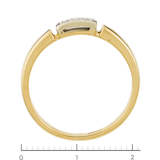Кольцо из комбинированного золота 585 пробы c 3 бриллиантами, Л29121728 за 13250