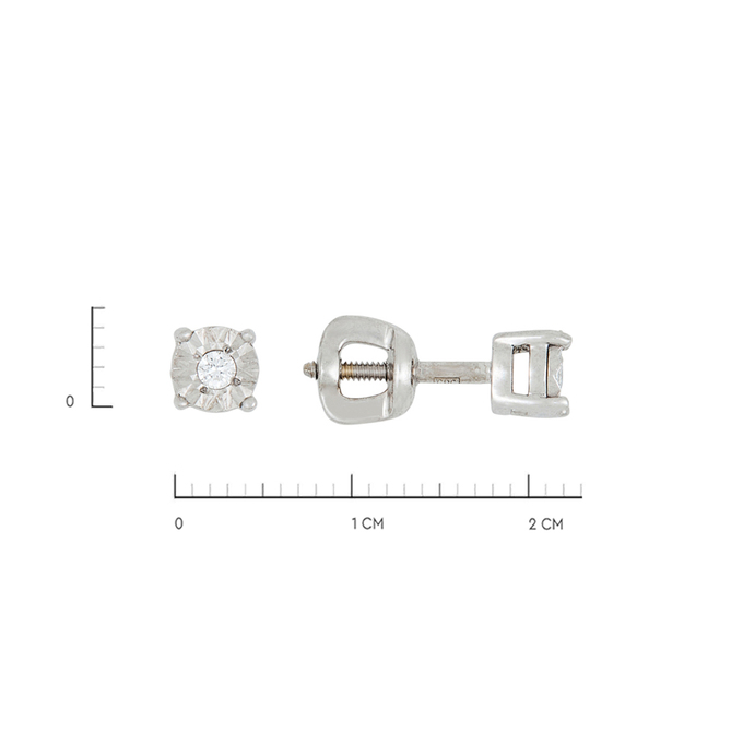 Серьги из золота 585 пробы c бриллиантами, Л 3706 3703 за 14400