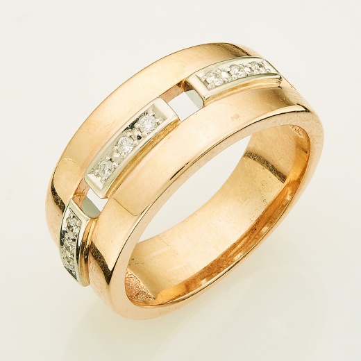 Кольцо из комбинированного золота 585 пробы c 9 бриллиантами Л45055711 фото 1