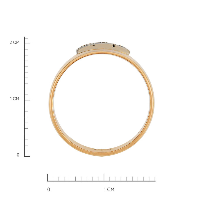 Кольцо из золота 583 пробы c бриллиантами, Л 2212 2801 за 92400