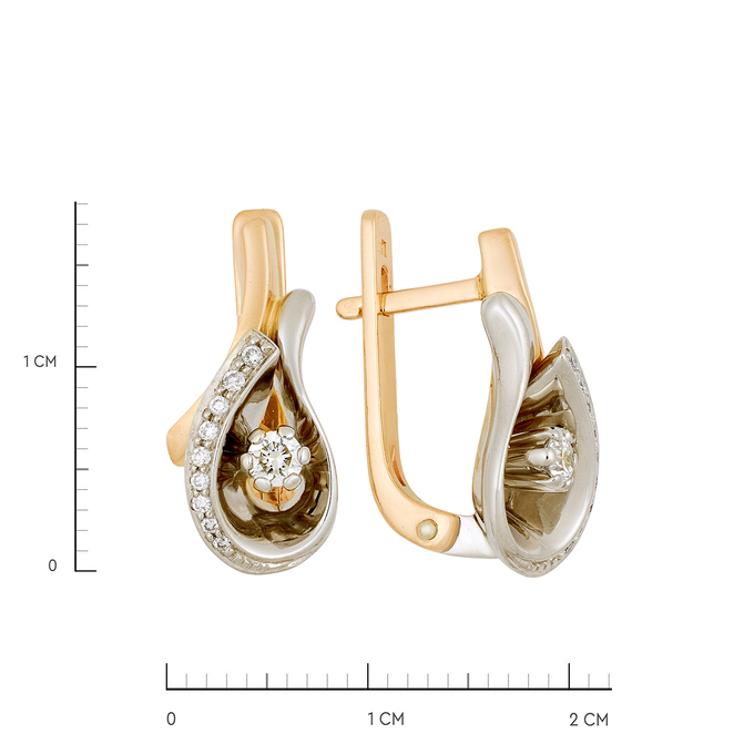 Серьги из золота 585 пробы c бриллиантами