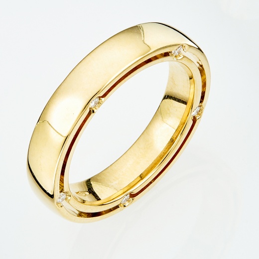 Кольцо из желтого золота 750 пробы c 10 бриллиантами Л06145320 фото 1