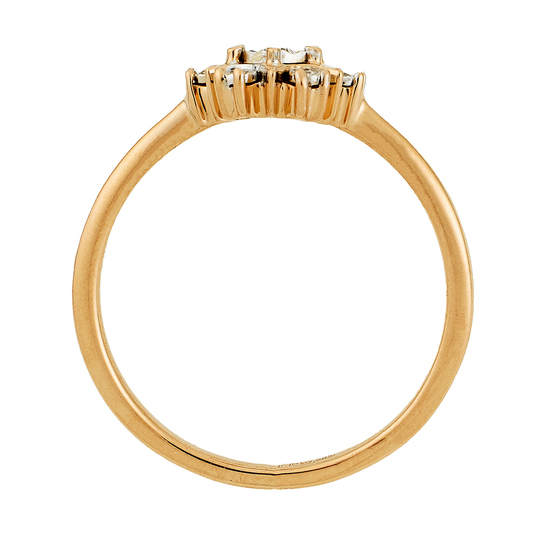 Кольцо из комбинированного золота 585 пробы c 7 бриллиантами, Л20102736 за 9855