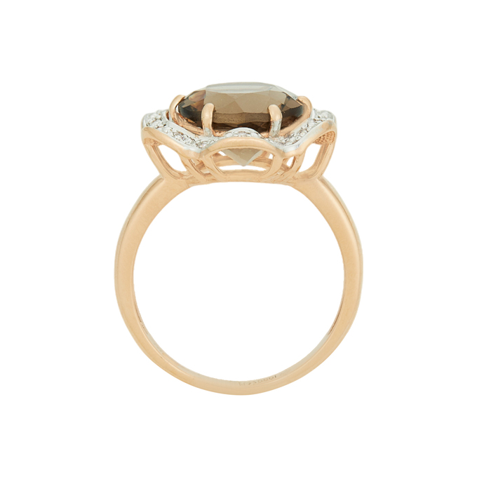 Кольцо из золота 585 пробы c раухтопазом и фианитами, Л 2811 6192 за 33460