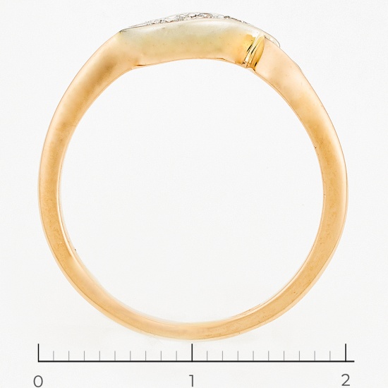 Кольцо из комбинированного золота 585 пробы c 3 бриллиантами, Л45065581 за 10000