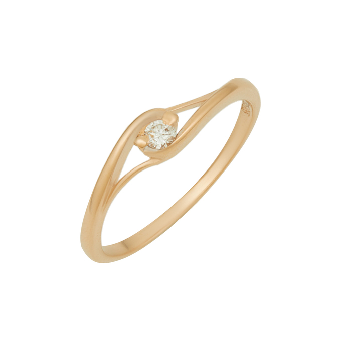 Кольцо из золота 585 пробы c бриллиантом