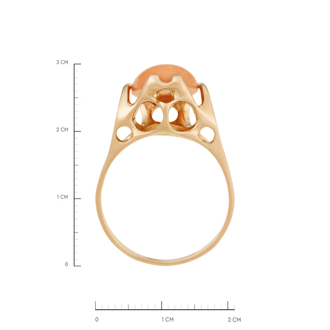 Кольцо из золота 585 пробы c кораллом, Л 3706 6798 за 48400