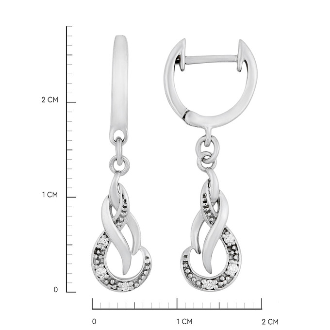 Серьги из золота 585 пробы с бриллиантами, Л 5405 4565 за 25400
