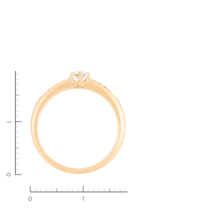 Кольцо из красного золота 585 пробы c 11 бриллиантами, Л 4807 0574 за 28720