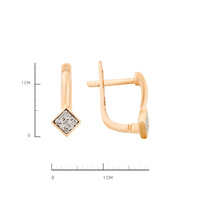 Серьги из золота 585 пробы с бриллиантами, Л 7303 9264 за 20000