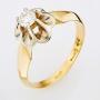 Кольцо из комбинированного золота 750 пробы c 1 бриллиантом Л28065633 фото 1