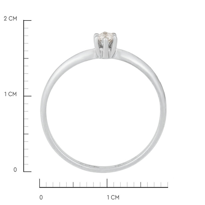 Кольцо из золота 585 пробы c бриллиантом