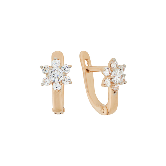 Серьги из золота 585 пробы c фианитами