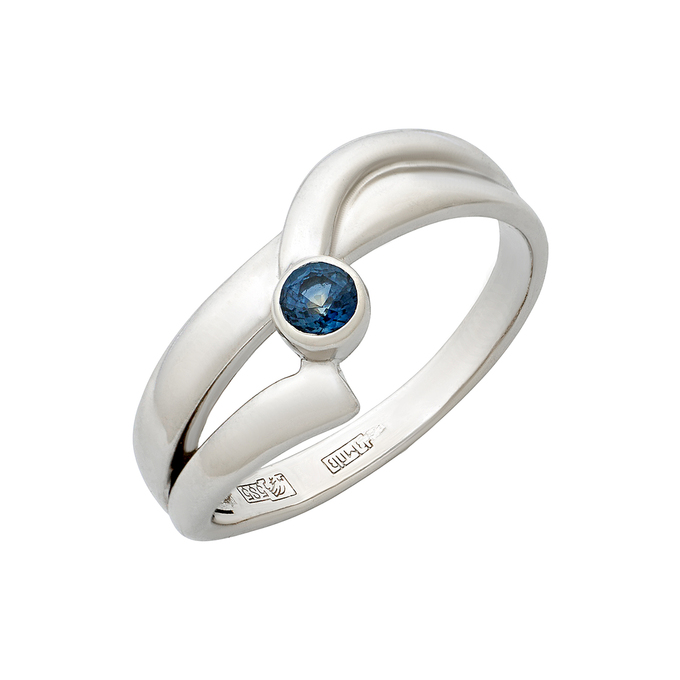 Кольцо из золота 585 пробы c сапфиром