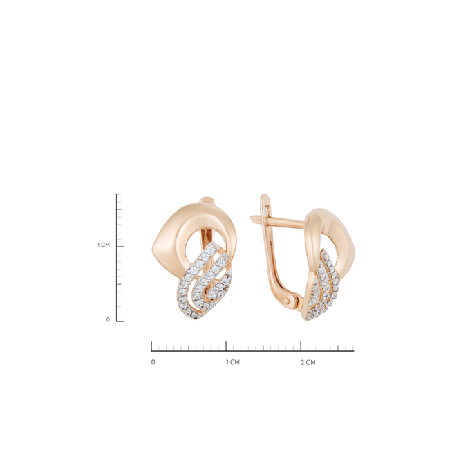 Серьги из золота 585 пробы c фианитами