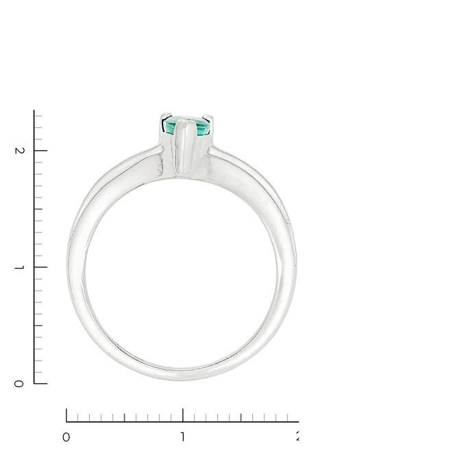 Кольцо из белого золота 585 пробы c 6 бриллиантами и 1 изумрудом, Л 6302 1966 за 42320