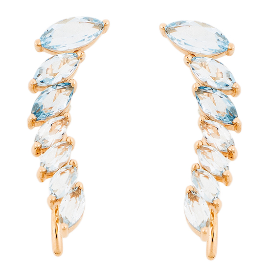 Серьги из красного золота 583 пробы c 14 топазами, Л46082241 за 10 960 ₽