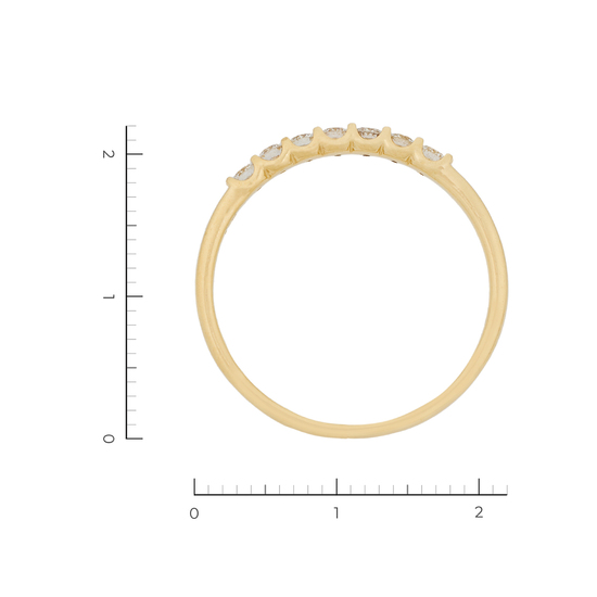 Кольцо из желтого золота 585 пробы c 7 бриллиантами, Л62015310 за 44400
