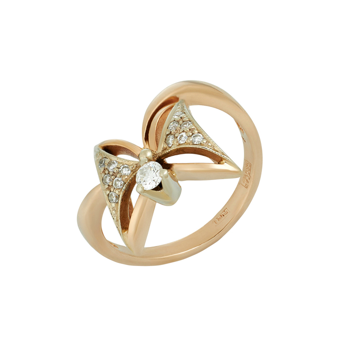 Кольцо из золота 585 пробы c бриллиантами, Л 5703 7352 за 65520