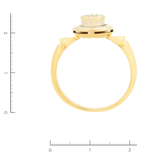 Кольцо из комбинированного золота 750 пробы c 1 бриллиантом, Л16147700 за 129000