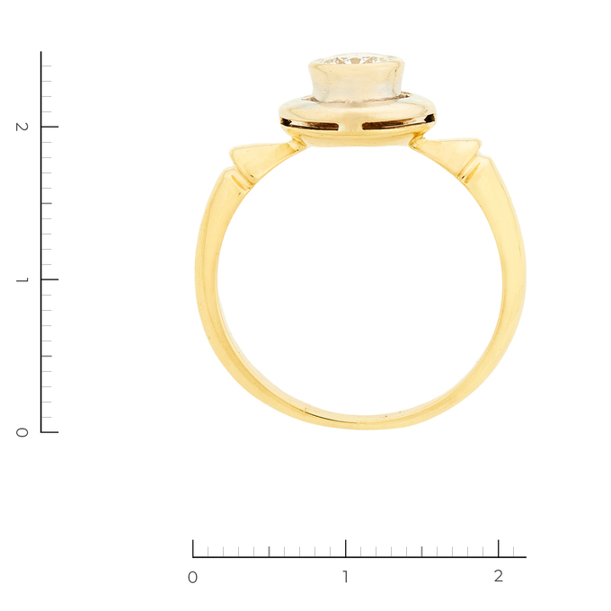 Кольцо из комбинированного золота 750 пробы c 1 бриллиантом, Л 1614 7700 за 129000