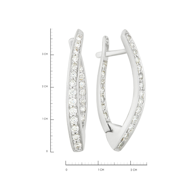 Серьги из золота 585 пробы c бриллиантами, Ц О007 1008 за 88320