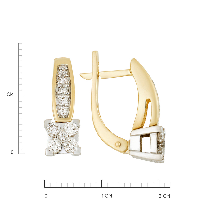 Серьги из золота 585 пробы c бриллиантами