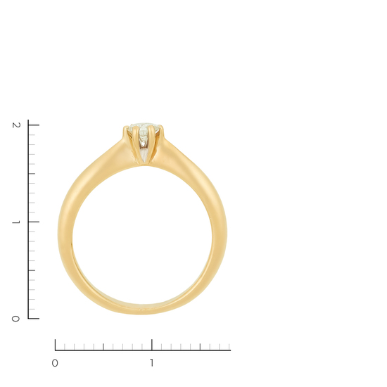 Кольцо из желтого золота 585 пробы c 1 бриллиантом, Л24142317 за 28400