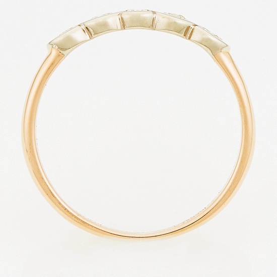 Кольцо из комбинированного золота 585 пробы c 5 бриллиантами, Л43054765 за 14450