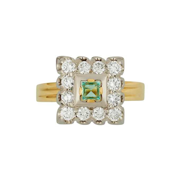 Кольцо из золота 750 пробы c изумрудом и бриллиантами, Л 2812 1021 за 134320