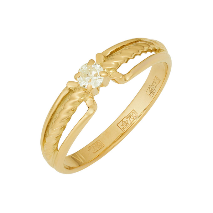 Кольцо из золота 750 пробы c бриллиантом