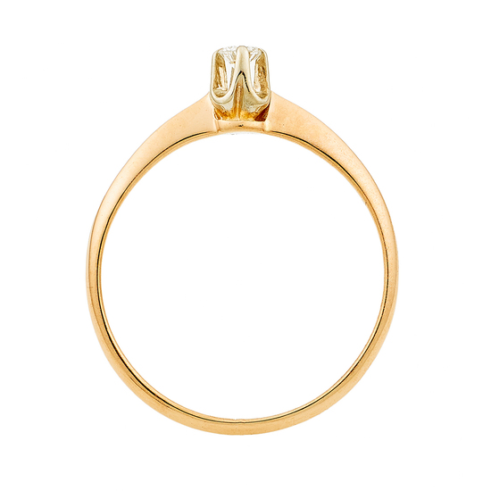Кольцо из комбинированного золота 585 пробы c 1 бриллиантом, Л47091177 за 5560