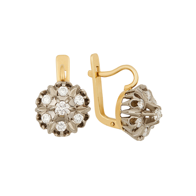 Серьги из золота 750 пробы c бриллиантами