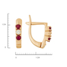Серьги из золота 585 пробы c бриллиантами и рубинами