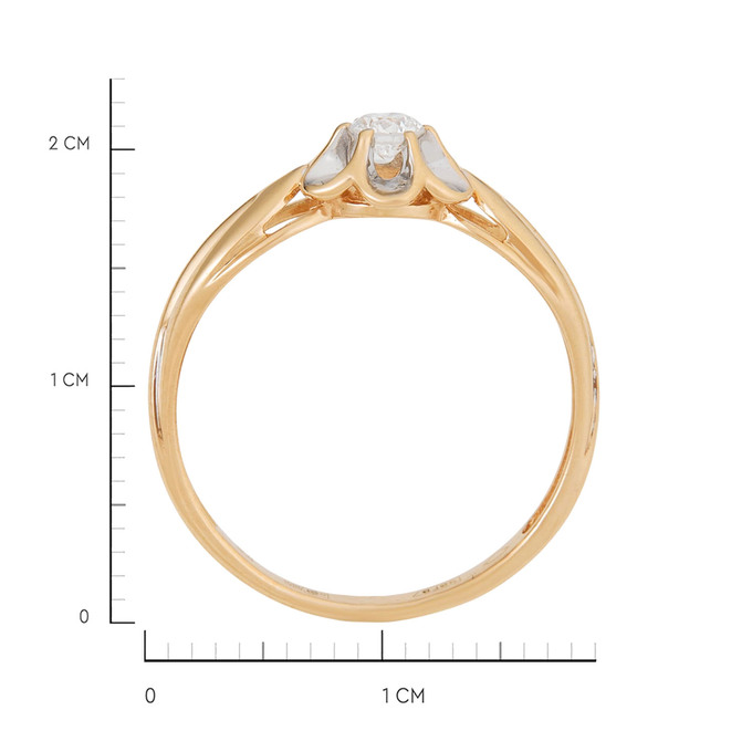 Кольцо из золота 585 пробы c бриллиантом, Л 7303 6985 за 25500