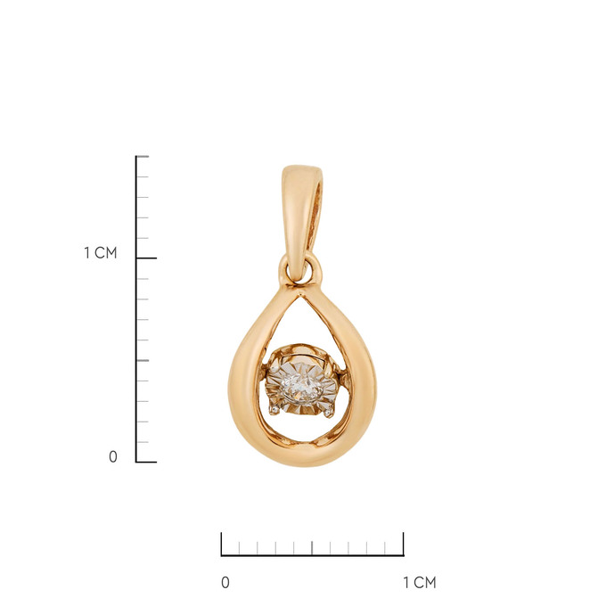 Подвеска из золота 585 пробы c бриллиантом, Л 4807 9098 за 12400