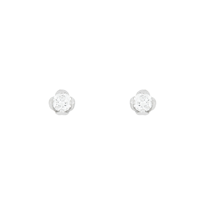 Серьги из золота 585 пробы c 2 бриллиантами