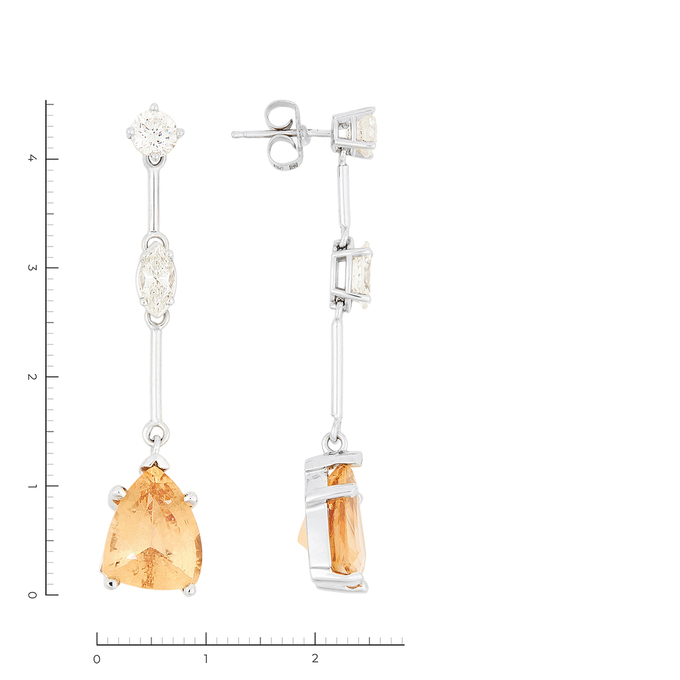 Серьги из золота 585 пробы c бриллиантами и гранатами, Ц О007 0662 за 280000