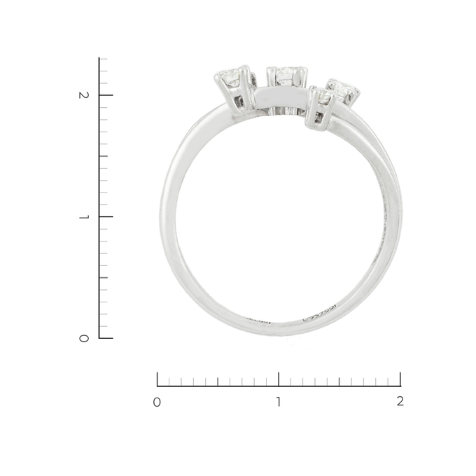 Кольцо из белого золота 750 пробы c 5 бриллиантами