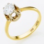 Кольцо из комбинированного золота 750 пробы c 1 бриллиантом Л09090540 фото 1