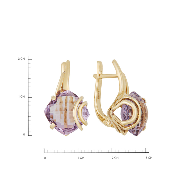 Серьги из золота 585 пробы c аметистами, К 0000 5330 за 47160